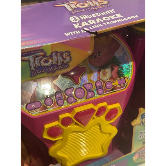 eKids Trolls Band Together Karaoke Machine, Bluetooth Speaker with Microphone - Picture 4 of 7